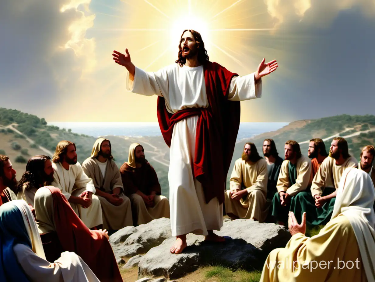 Sermon-on-the-Mount-by-Jesus-Christ-Religious-Gathering-on-a-Mountain