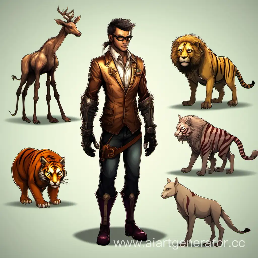 Create a game character from a mix of animal and human