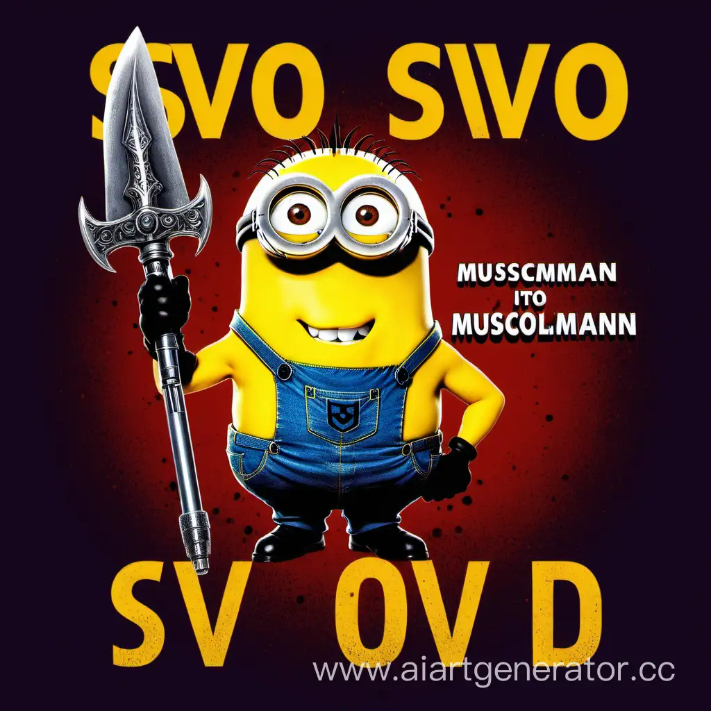 Powerful-Yellow-Minion-Muscleman-with-SVO-TShirt-and-Sword