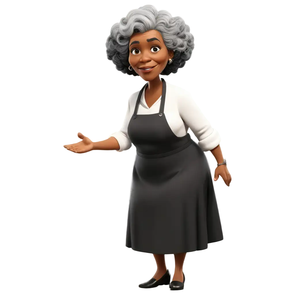 cartoon old black woman