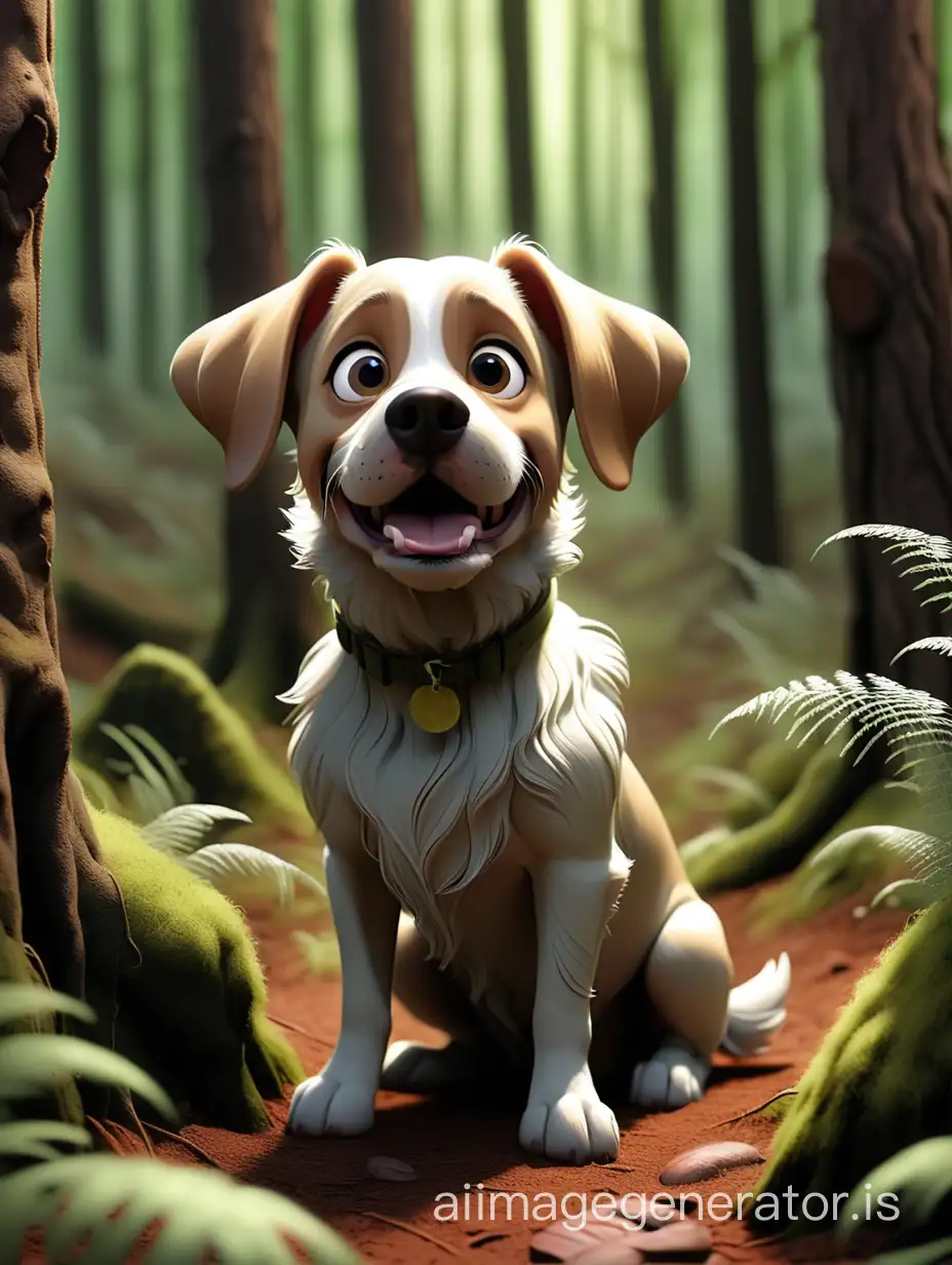 A dog in the forest