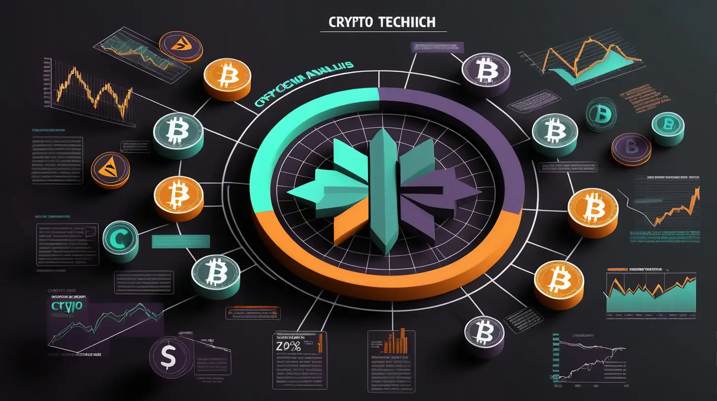 Design a visually engaging infographic that has "Crypto Technical Analysis for beginner  by Progenius GROUP BOLDLY INSCRIPTED ON IT