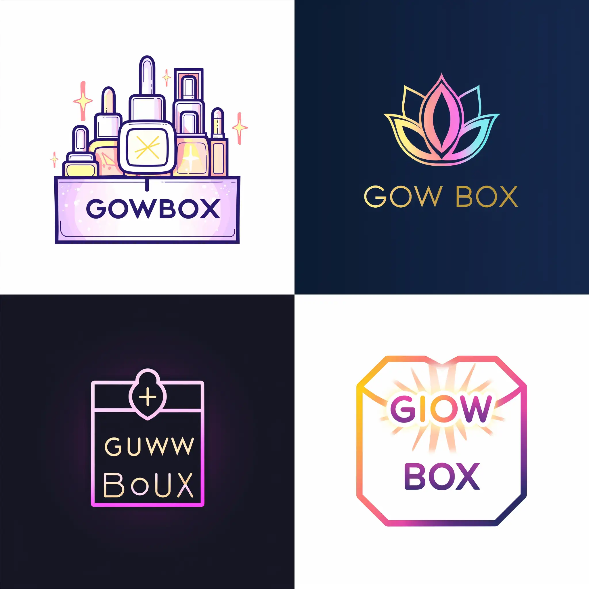 Elegant-GlowBox-Online-Store-Logo-for-Womens-Cosmetics-Gift-Boxes