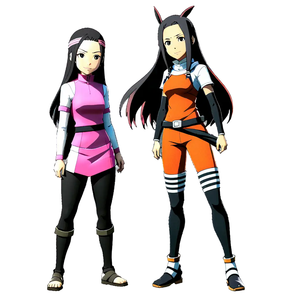 Dynamic-PNG-Art-Nezuko-Naruto-and-Anya-Unite-in-a-Vibrant-Collaboration