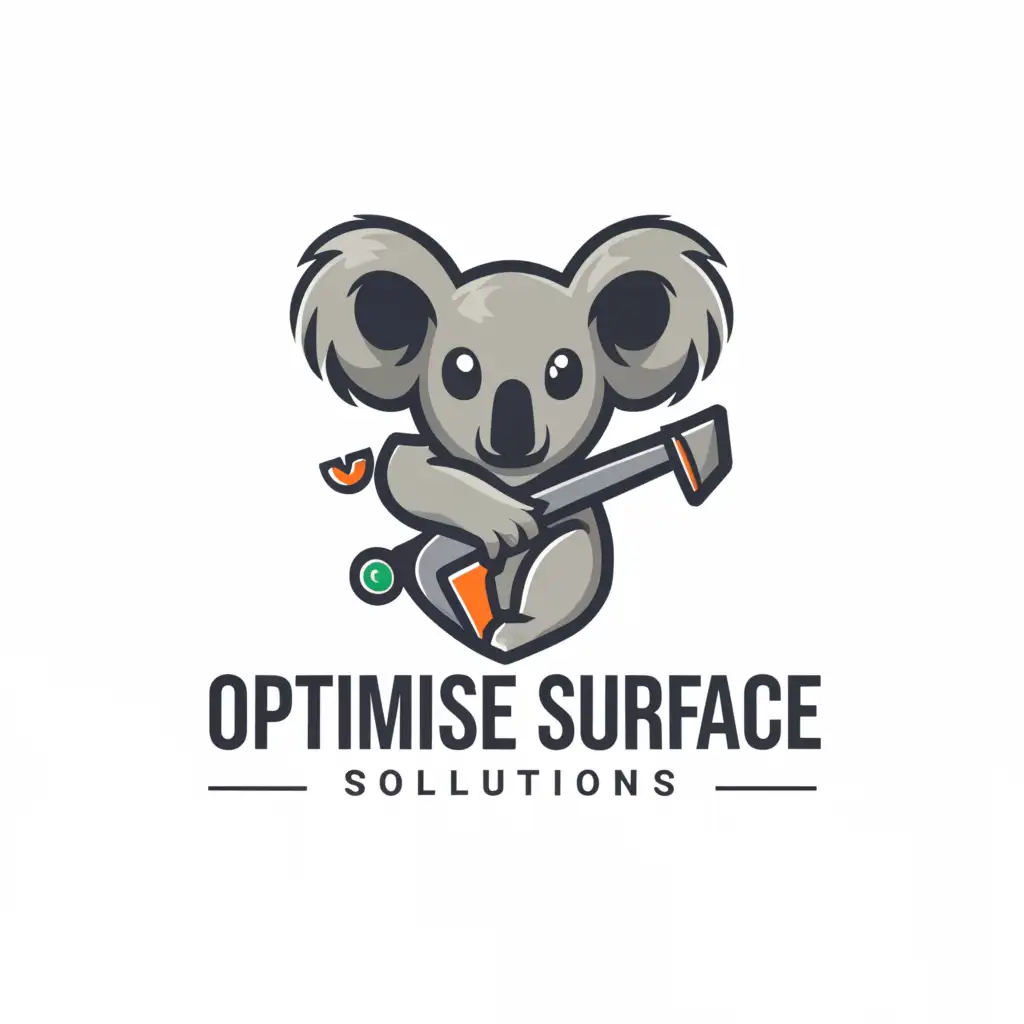 a logo design,with the text "Optimise Surface Solutions", main symbol:Koala,Moderate,be used in Construction industry,clear background