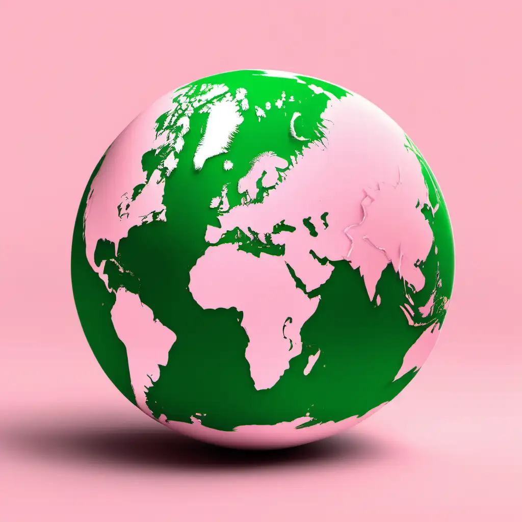 Vibrant Light Pink and Green Earthscape