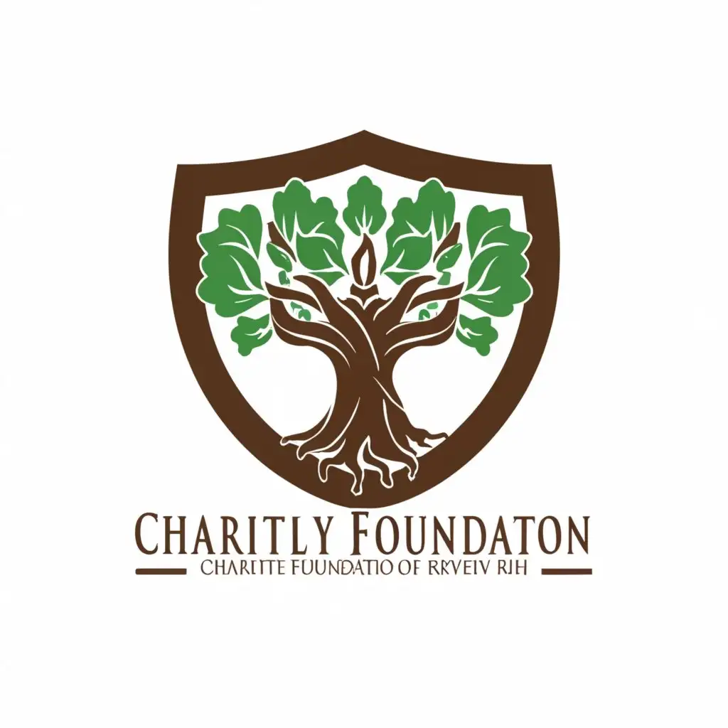 a logo design,with the text "Charitable Foundation "Strength of Kryvyi Rih"", main symbol:oak, shield,Moderate,be used in Nonprofit industry,clear background