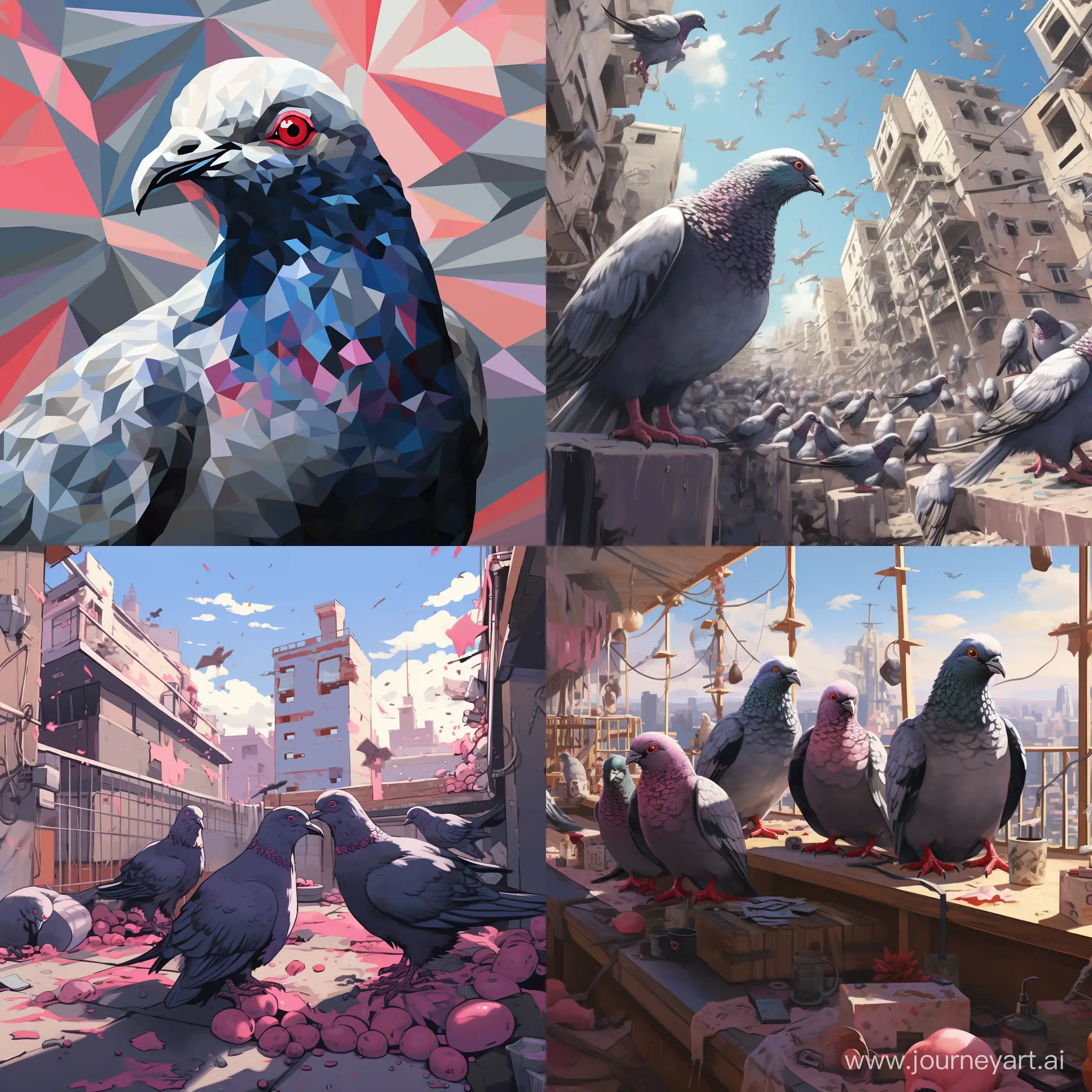 Pigeons-in-Harmonious-Flight