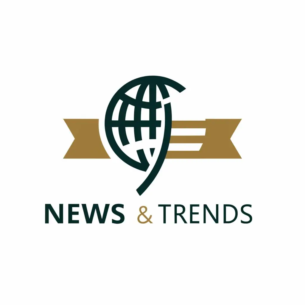 a logo design,with the text "News and trends", main symbol:world globe,complex,clear background