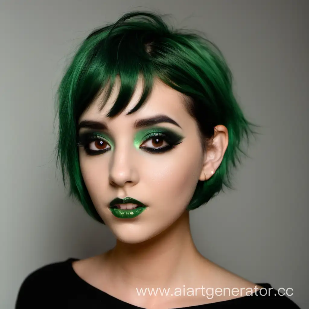 Sultry-GreenHaired-Girl-with-Mesmerizing-Brown-Eyes-and-Smoky-Makeup