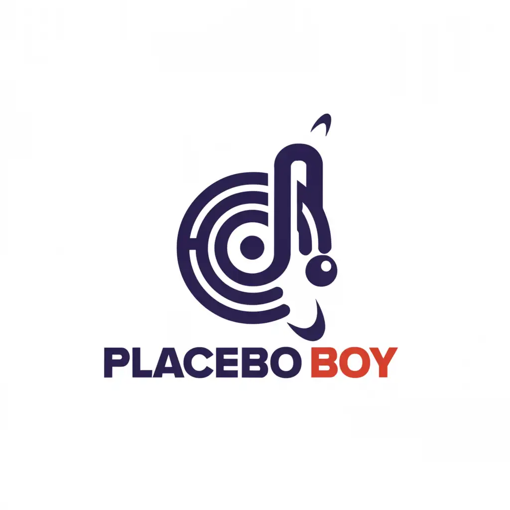 a logo design,with the text "Placebo Boy", main symbol:music,Moderate,clear background