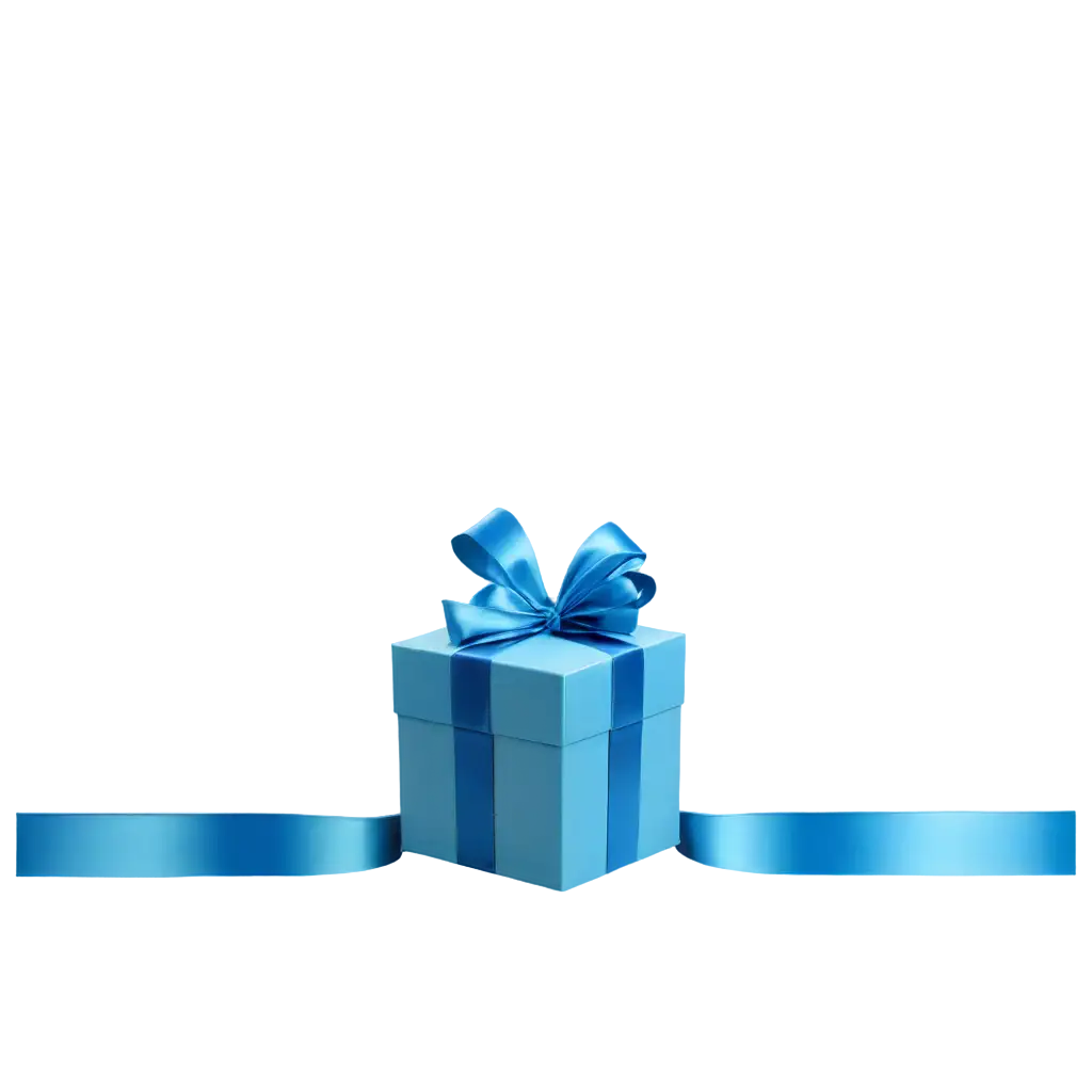 Blue Gift Box with blue ribbons