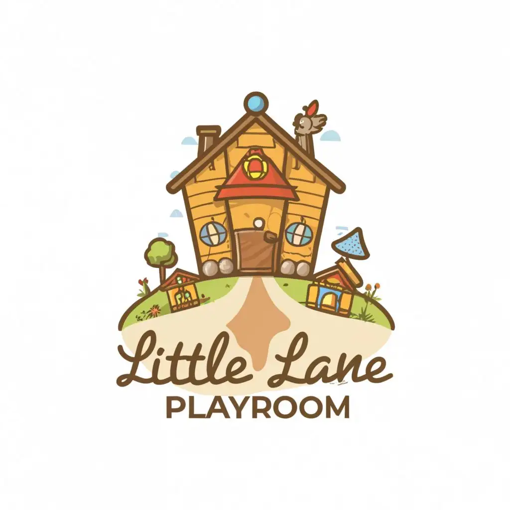 LOGO-Design-for-Little-Lane-Playroom-FamilyFriendly-Road-with-Playhouse-and-Toys-Theme