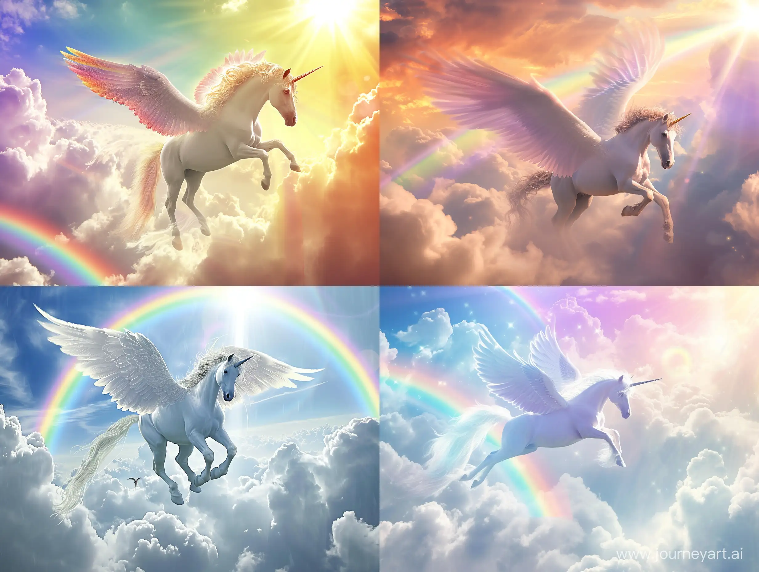 Majestic-Pegasus-Soaring-Through-Radiant-Clouds-and-Rainbows