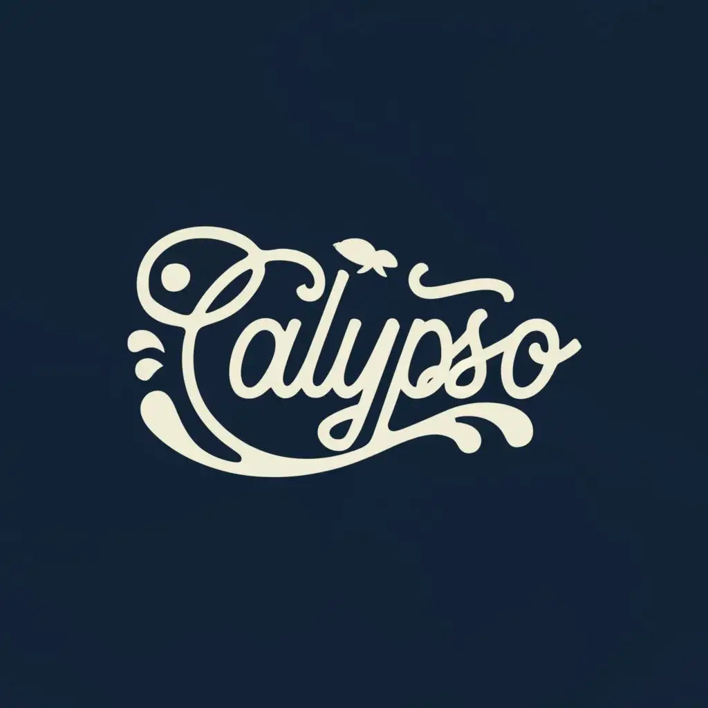 logo, ocean waves, with the text "Calypso", typography