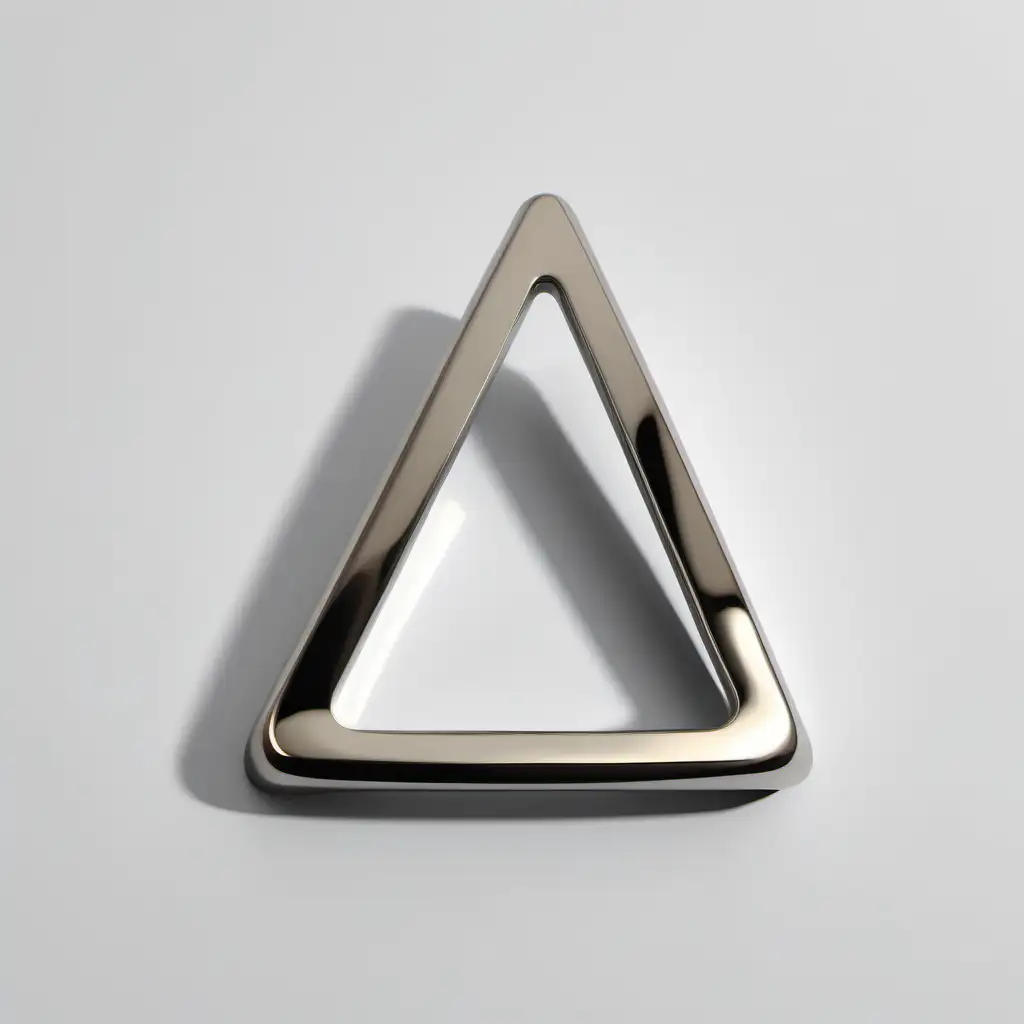 Elegant Metallic Triangular Handle for Modern Furniture