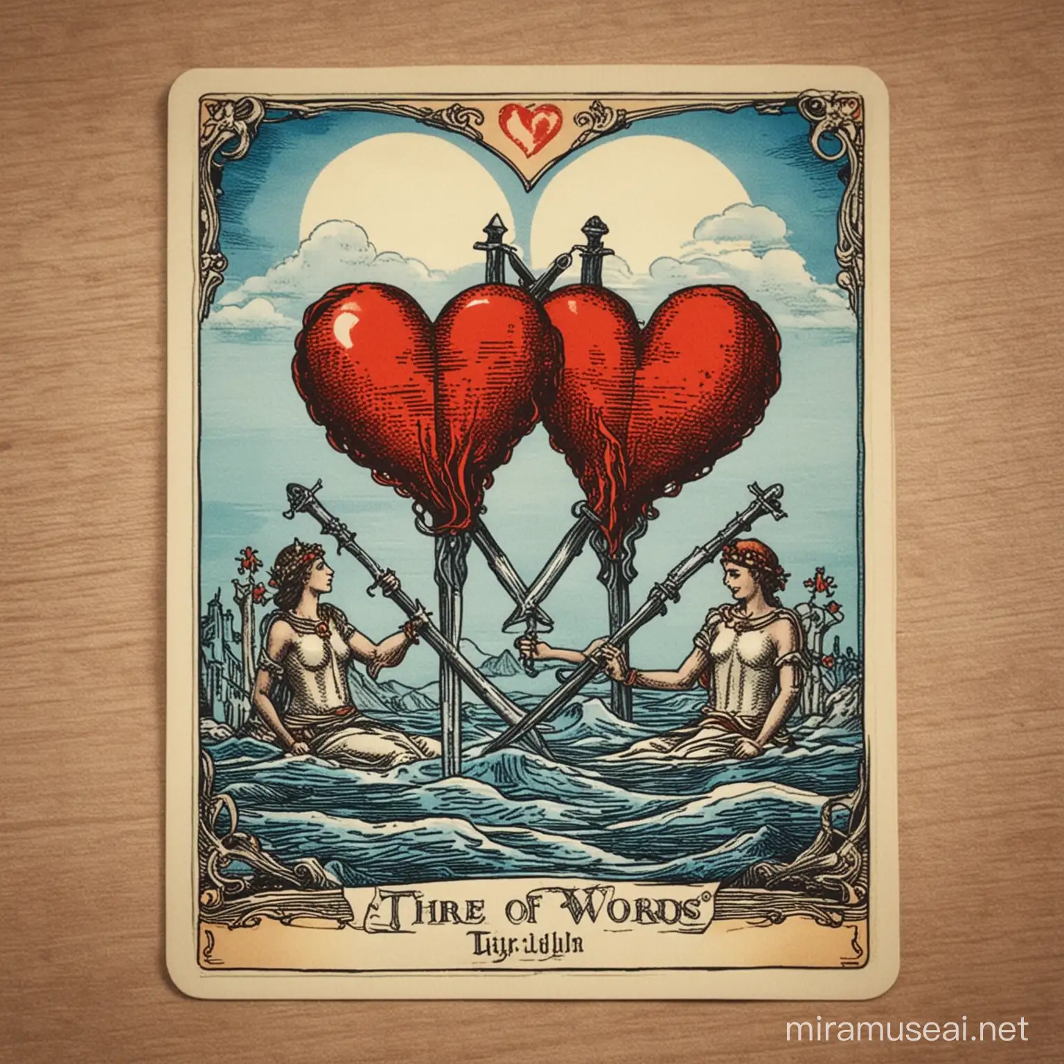 Tarot card three of swords heart
