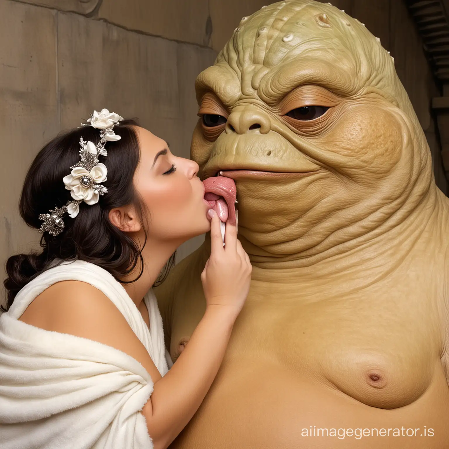 Jabba-the-Hutt-Enjoying-an-Arctic-Treat-with-an-Eskimo-Princess