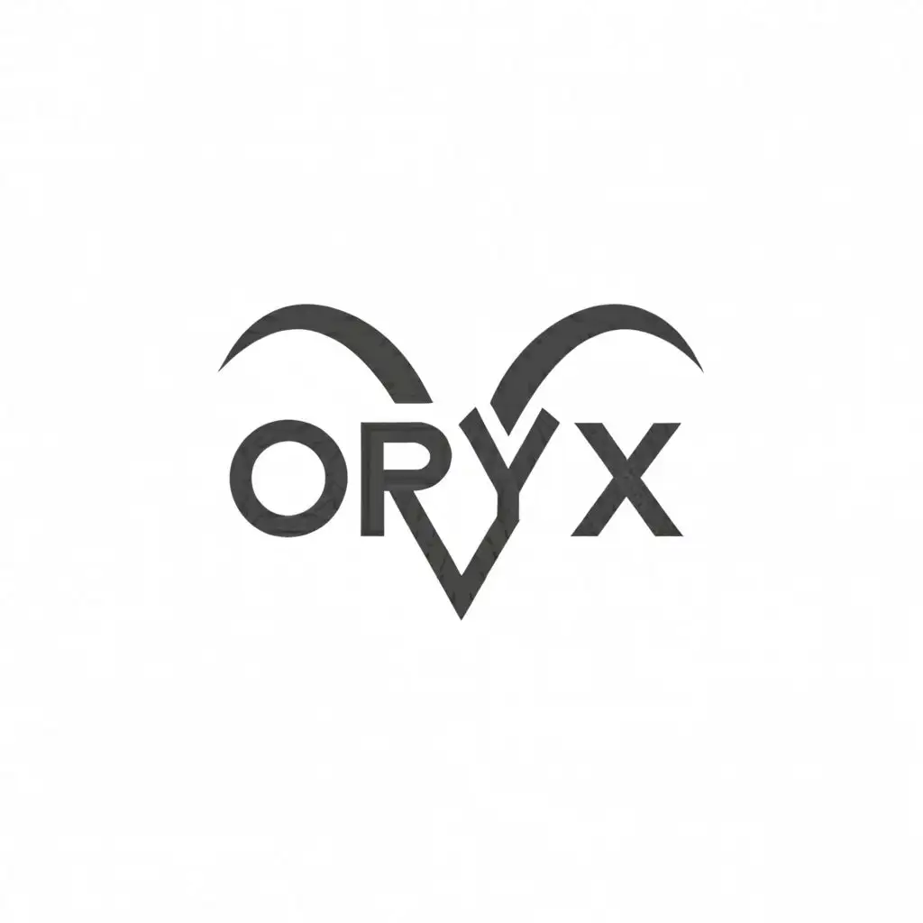 a logo design,with the text "Oryx", main symbol:Oryx horns / pride / strength / simplicity / without background
,Moderate,clear background