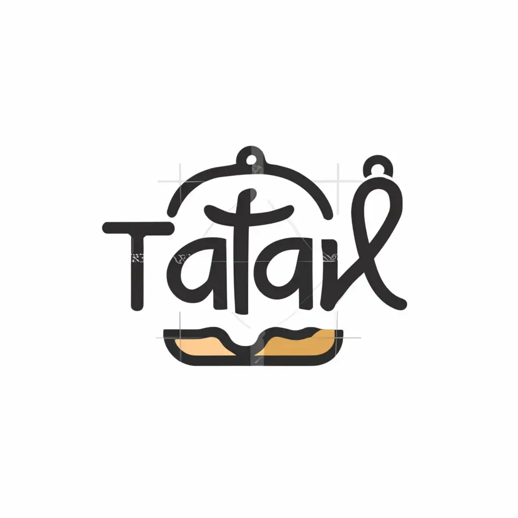 a logo design,with the text "TABAK", main symbol:SIMPLE AND EASY Elogo for an Arabic food TABAK application that help the mother to know what to cook a dish for the day from ingredience  they have at home,Minimalistic,clear background