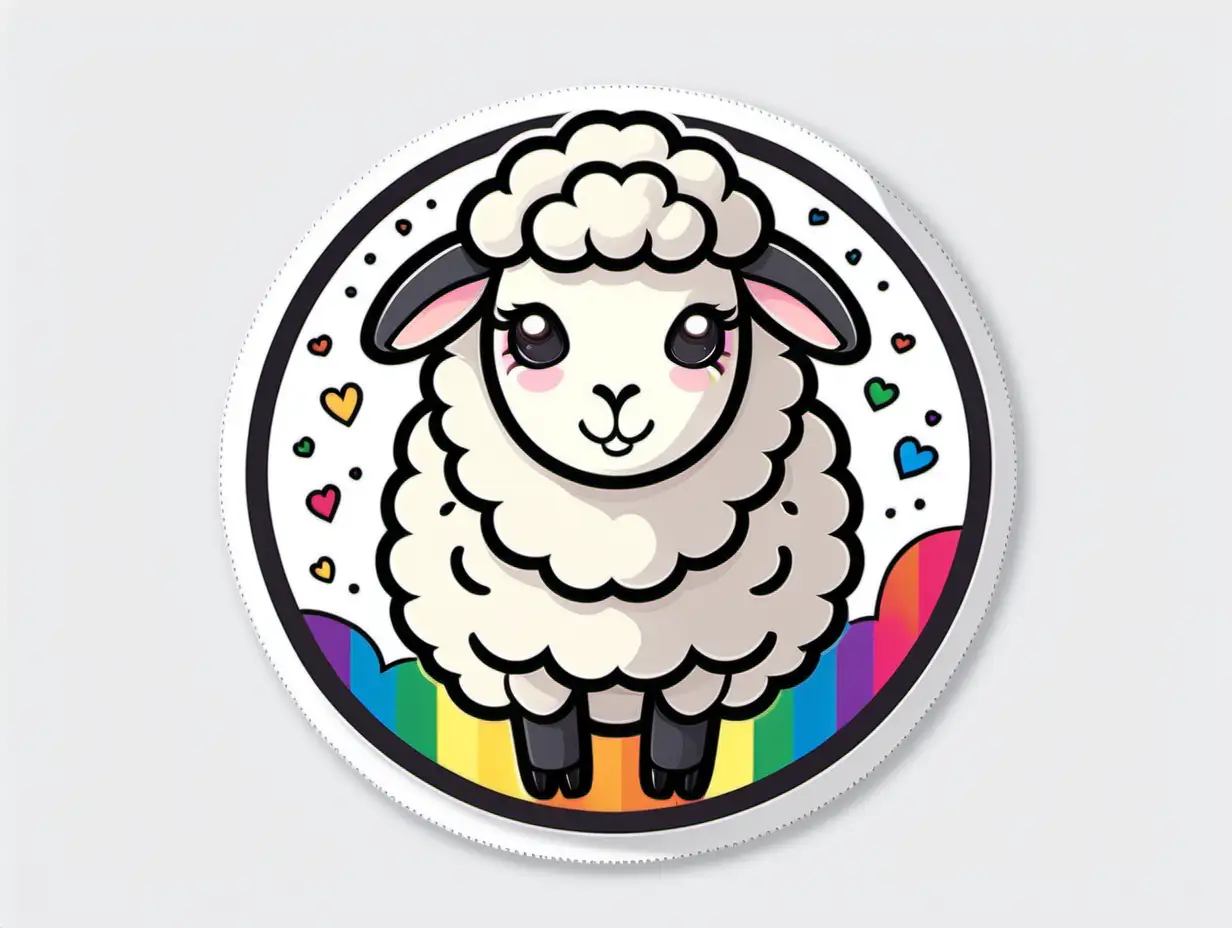 /imagine prompt: LGBTQ sheep, Sticker, Cheerful, Dark, Kawaii, Contour, Vector, White Background, Detailed



