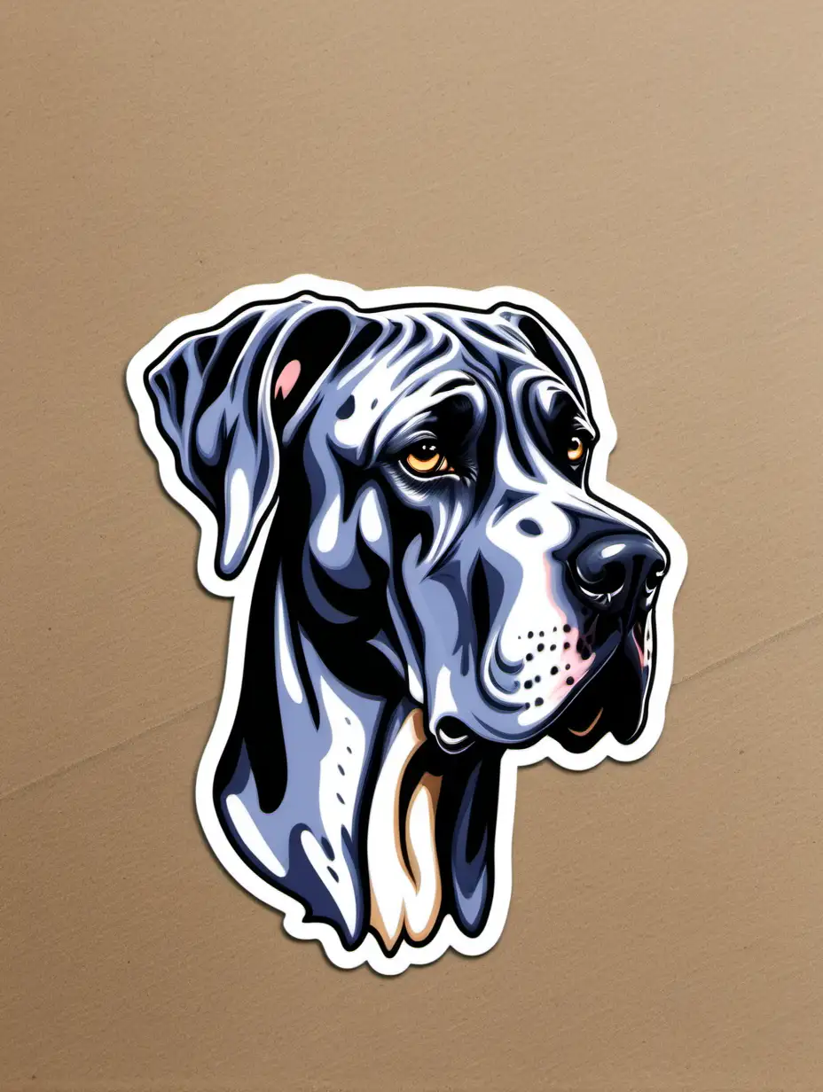 Adorable Great Dane Dog Sticker Playful Pup in Vibrant Colors