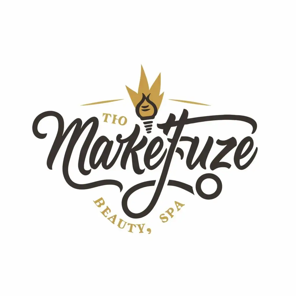 logo, A spark should be worked into the words, with the text "Marketfuze", typography, be used in Beauty Spa industry