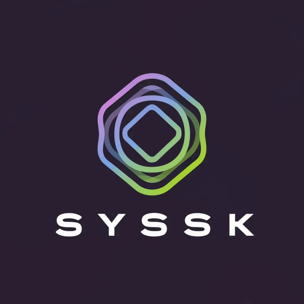 a logo design,with the text 'SYSK', main symbol:geometric shape,complex,be used in Technology industry,clear background