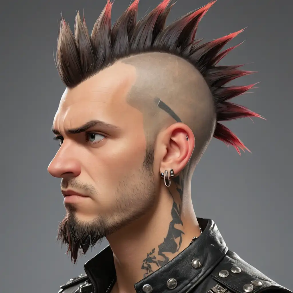 Punk Rock Male head with mohawk 