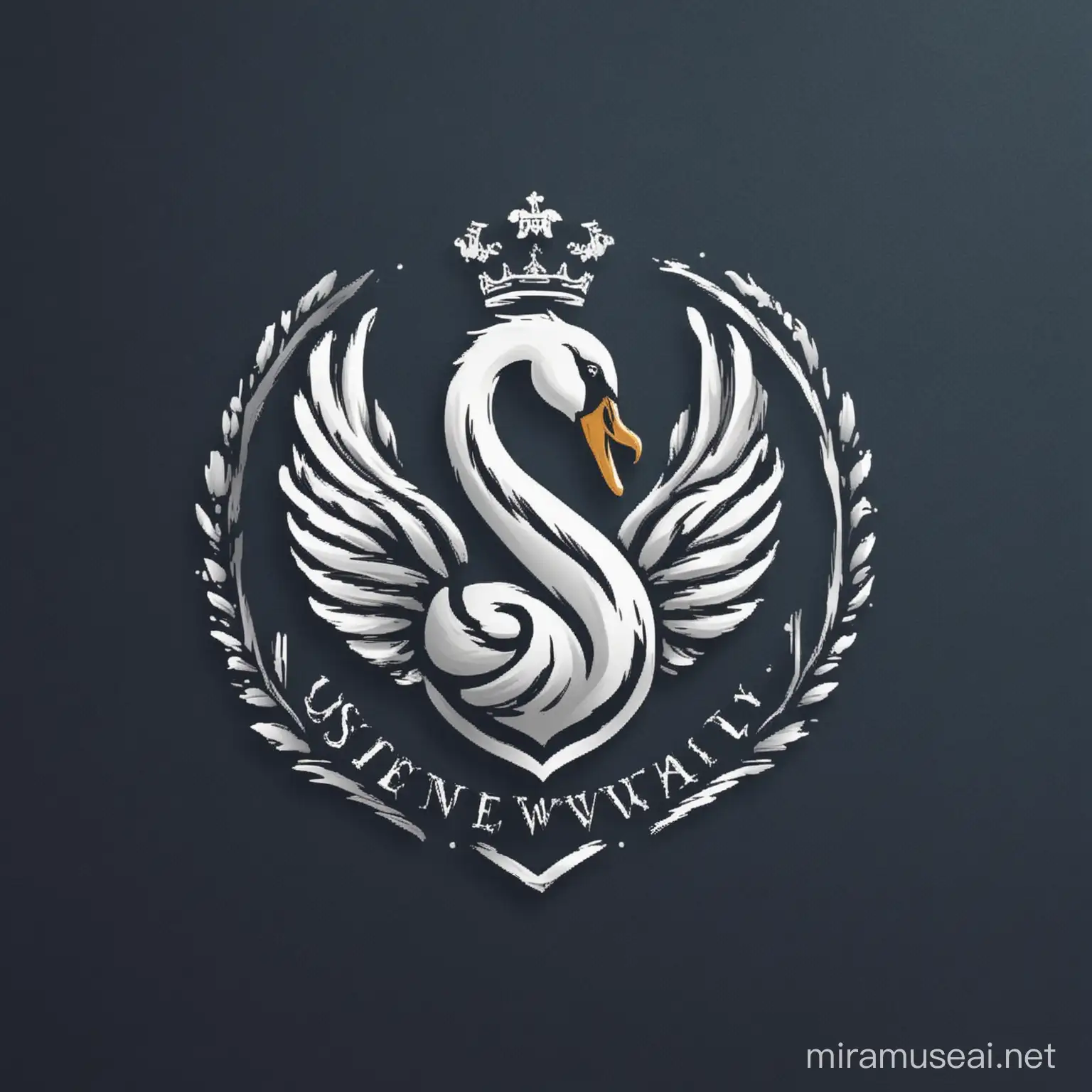 create a logo for a university with swan as the main element, 