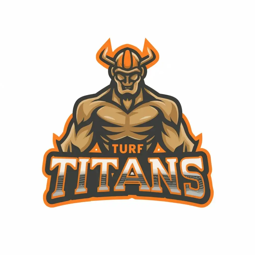 logo, A mascot, with the text "Turf Titans", typography, be used in Sports Fitness industry