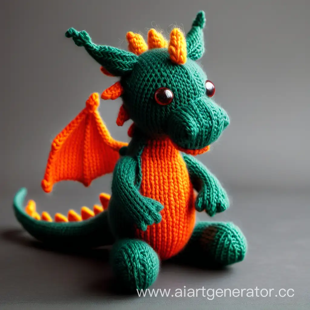 Adorable-Knitted-Little-Dragon-Toy-Cute-Handmade-Plushie-Craft