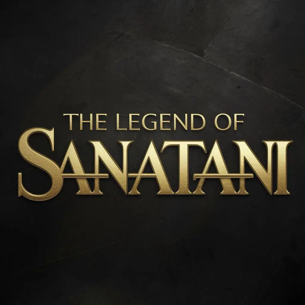 logo, Gold, with the text "The legend of Sanatani", typography, be used in Entertainment industry