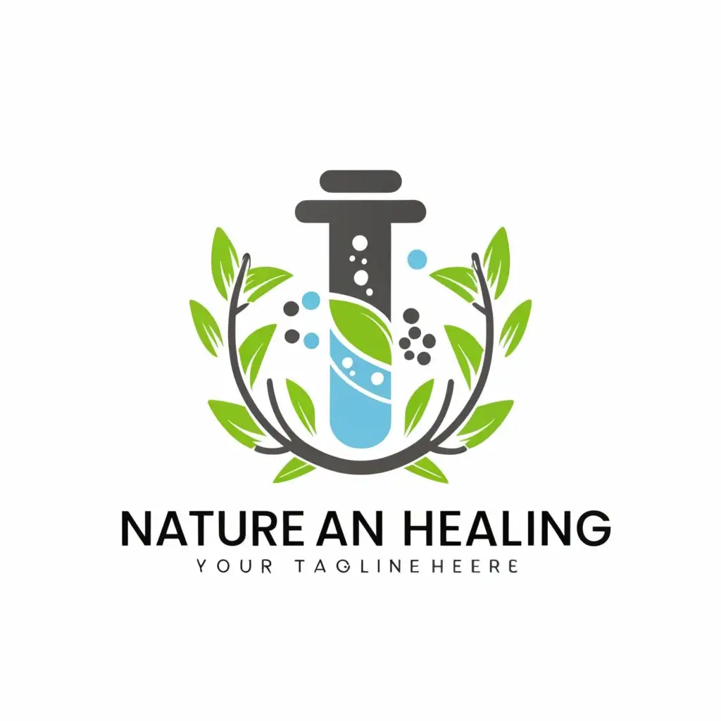 a logo design,with the text "Nature and Healing", main symbol:Treatment, papers, mixtures,Moderate,be used in Medical Dental industry,clear background