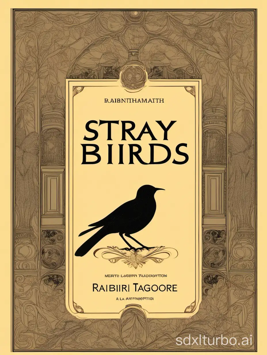 Stray-Birds-Book-Cover-by-Rabindranath-Tagore-Classicism-Style-with-Intricate-Details-and-Elegant-Nuances