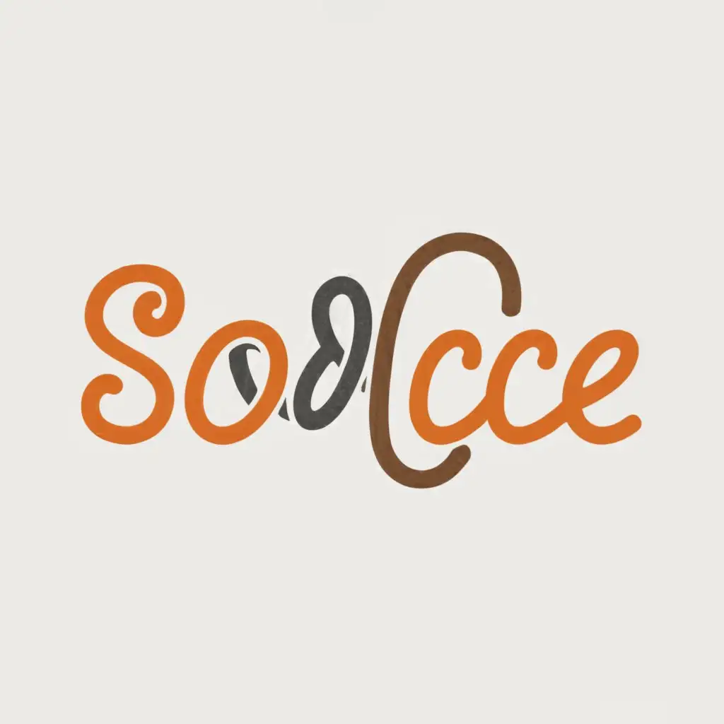 a logo design,with the text "SOALCE", main symbol:Shoelace,Minimalistic,clear background