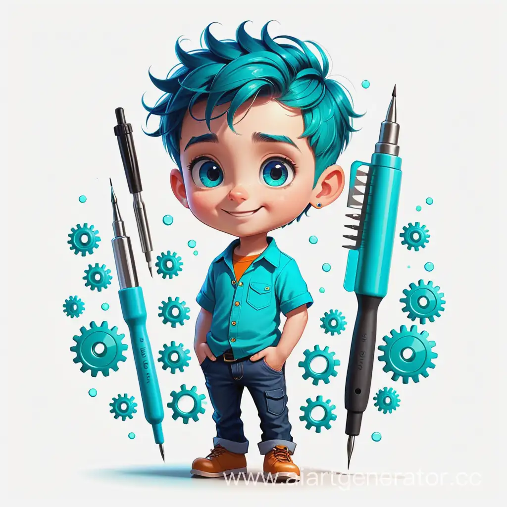 Cheerful-Bitrix24-Boom-Character-with-BlueTurquoise-Hair-and-Bright-Neon-Clothing-on-Transparent-Background