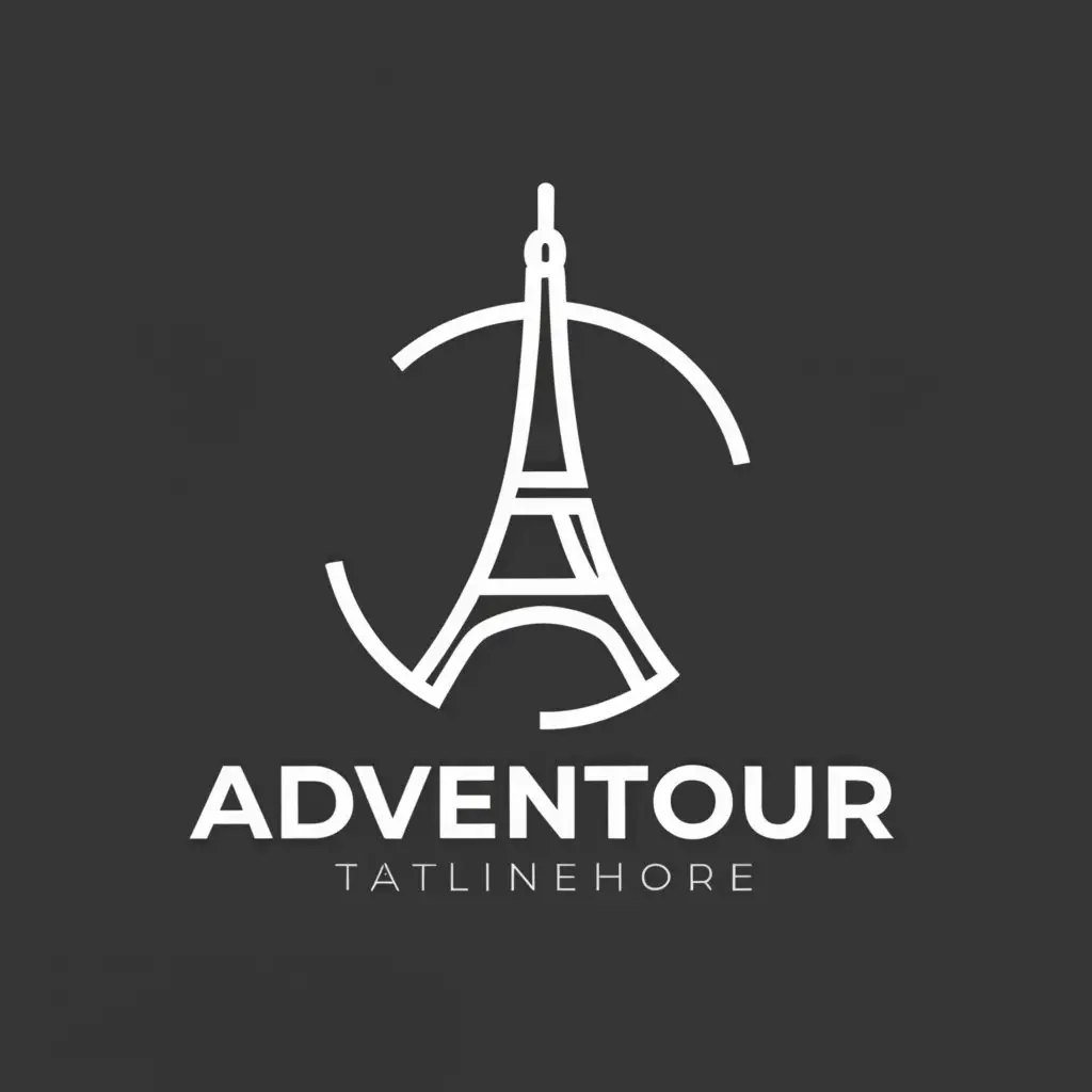a logo design,with the text "Paris Adventour", main symbol:Eiffle tower,Minimalistic,be used in Travel industry,clear background