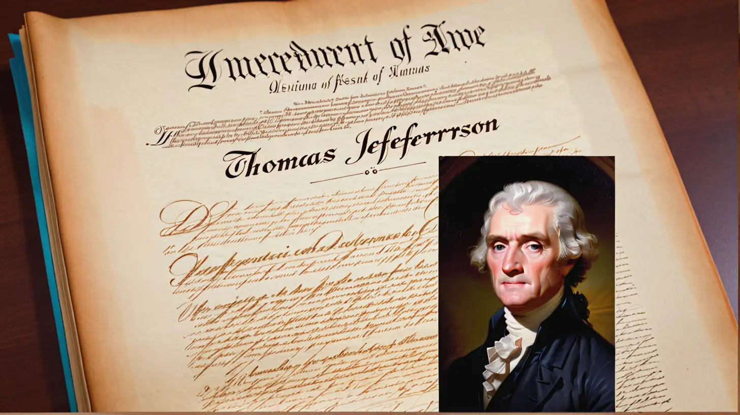 President Thomas Jefferson Drafting Declaration of Independence