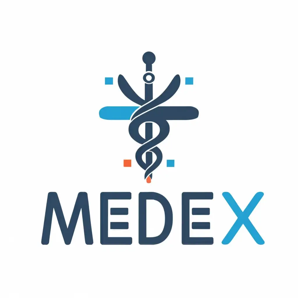 a logo design,with the text "The logo for "MedEx" features a clean and modern design, incorporating elements that convey professionalism and medical expertise.

In the center of the logo, there is a stylized medical cross, symbolizing healthcare and medical services. The cross is designed with sleek lines and a contemporary aesthetic to represent modernity and innovation in the medical field.

Surrounding the medical cross is a circular border, which adds a sense of unity and completeness to the design. The border is rendered in a shade of blue, symbolizing trust, reliability, and serenity, which are essential qualities in the healthcare industry.

Above the medical cross, the word "MedEx" is written in bold and capitalized letters, using a clean and easily readable font. The lettering is designed to be professional and authoritative, reflecting the expertise and credibility of the brand.

Overall, the "MedEx" logo conveys a sense of professionalism, trustworthiness, and modernity, making it instantly recognizable and memorable in the medical field.", main symbol:heart crow,Moderate,clear background