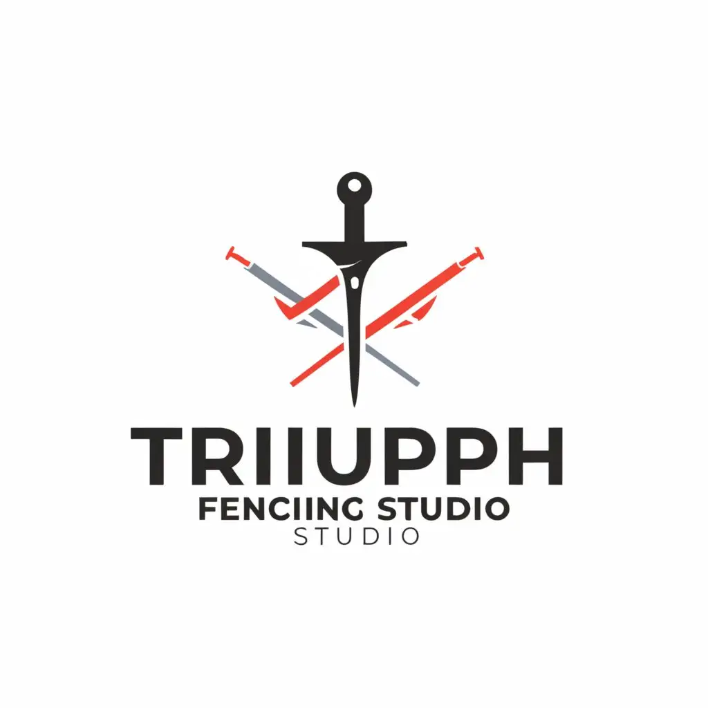 a logo design,with the text "Triumph Fencing Studio ", main symbol:Sword,Moderate,be used in Education industry,clear background