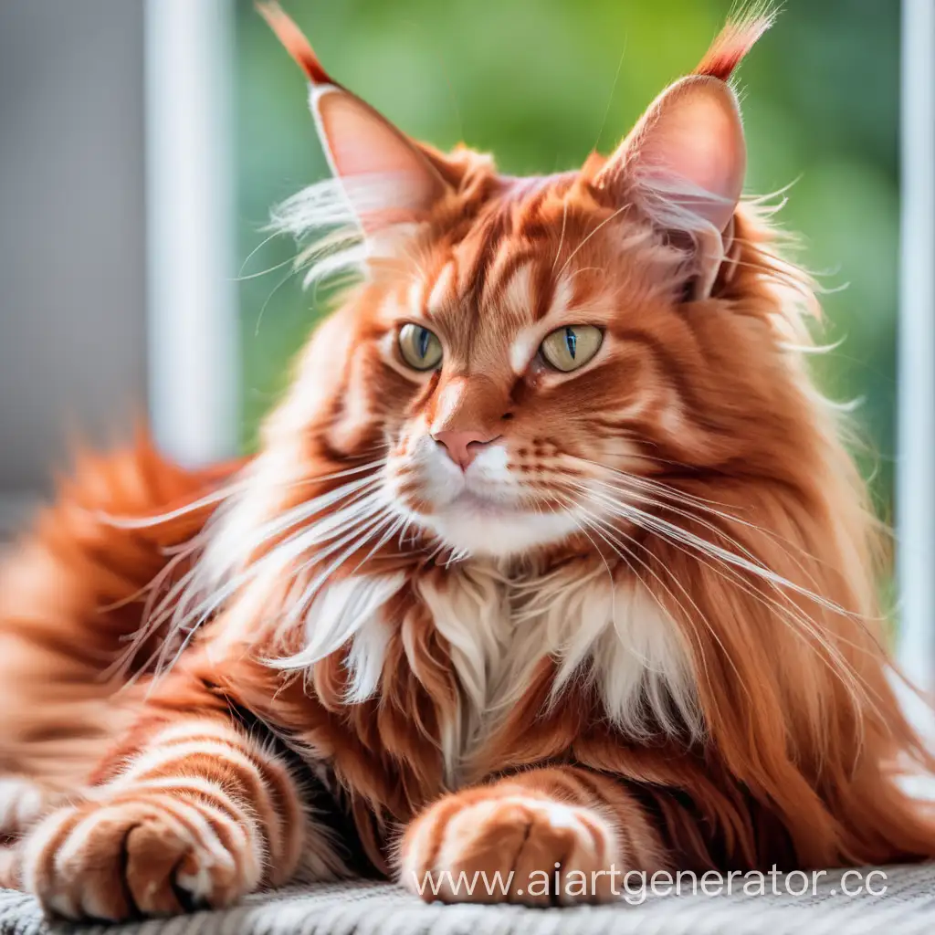 Beautiful-Maine-Coon-Cat-with-Striking-Red-Fur