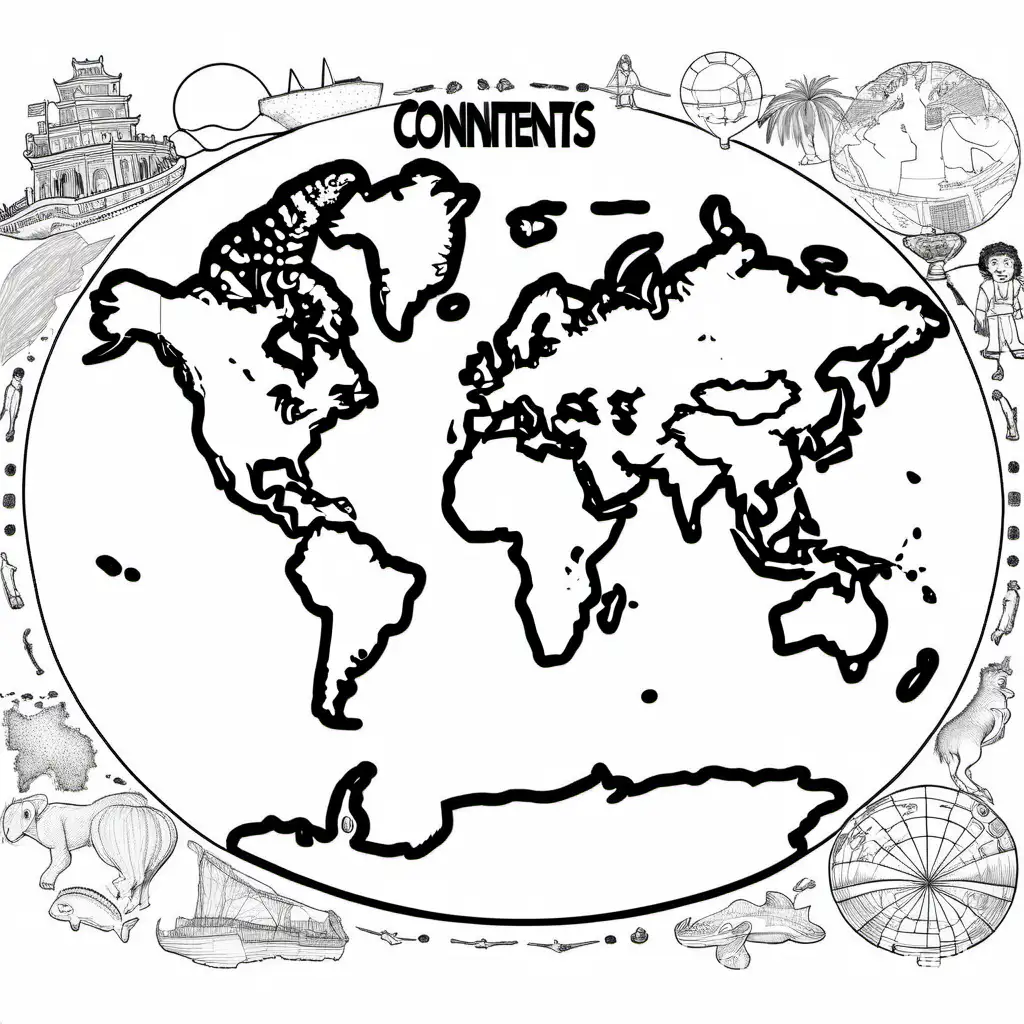 Earths Spheres Coloring Page with Ample White Space | AI Coloring Pages ...