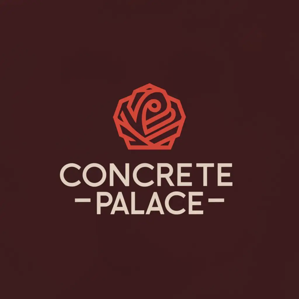 a logo design,with the text "CONCRETE PALACE", main symbol:a rose,Moderate,be used in Entertainment industry,clear background