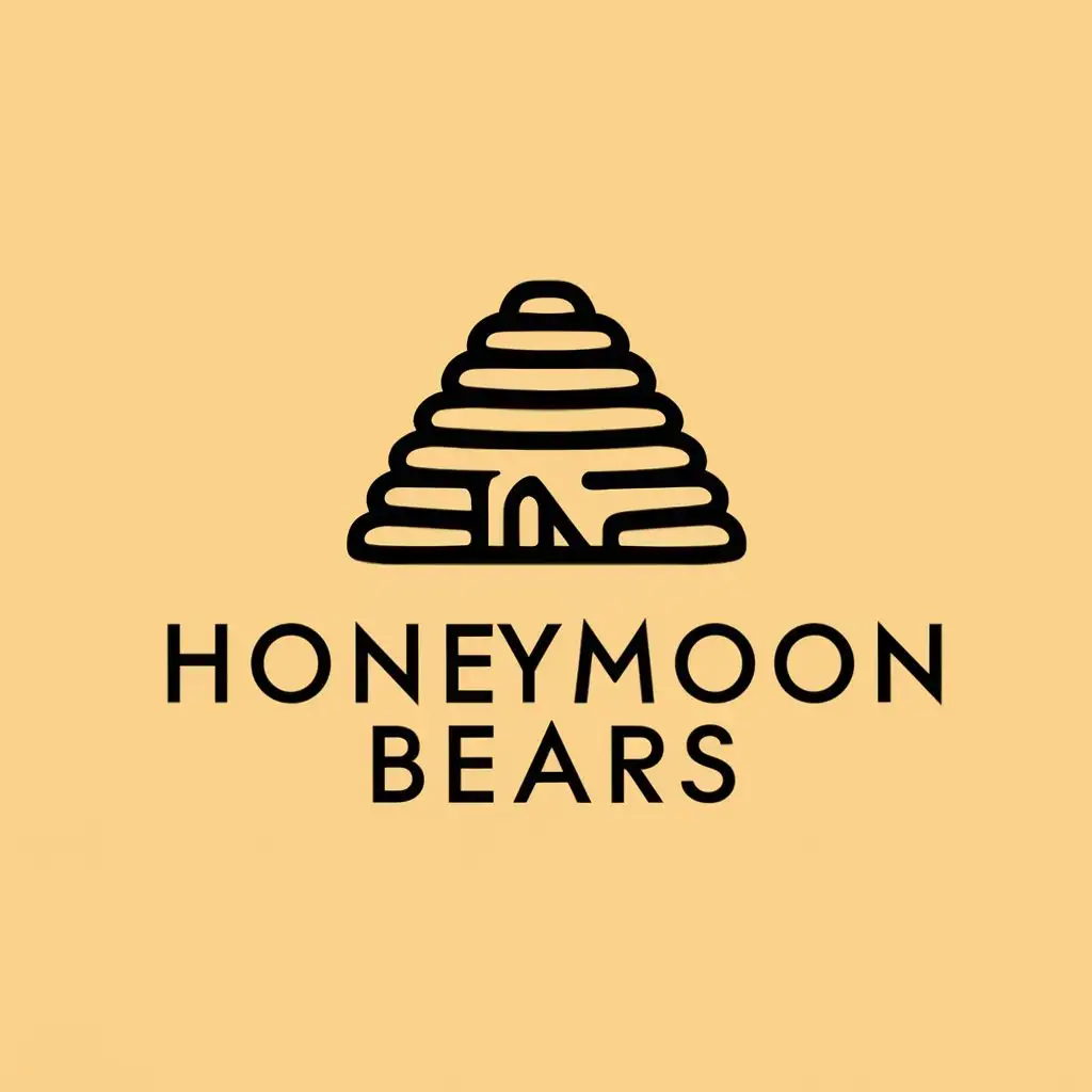 LOGO-Design-For-Honeymoonbears-Whimsical-Beehive-with-Travelinspired-Typography