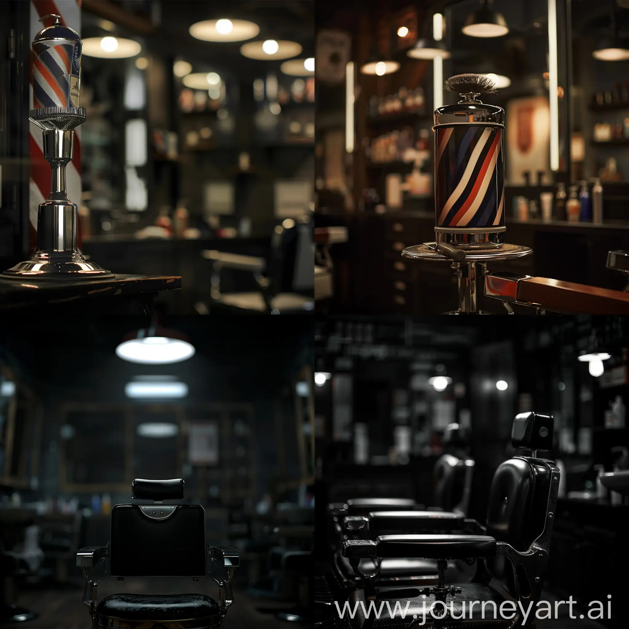 a black blurred barber shop background, 4k