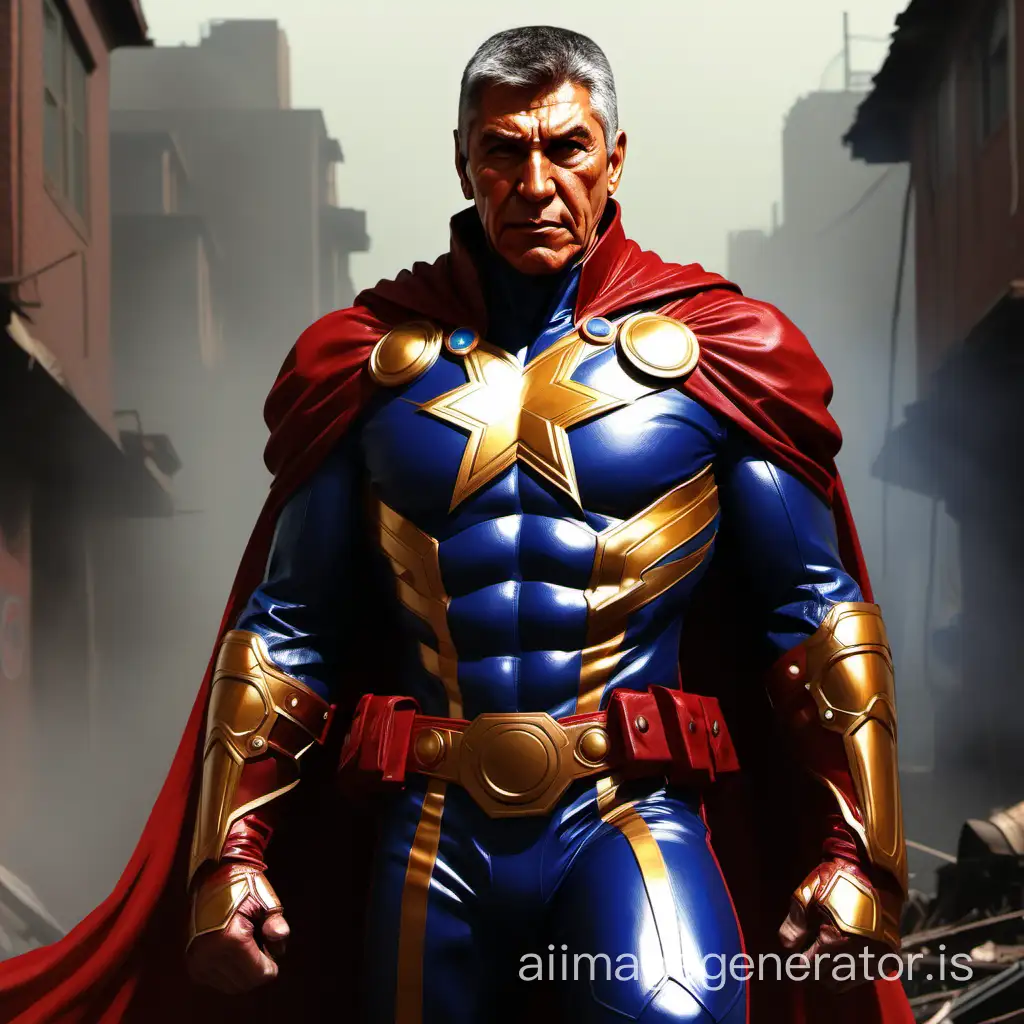 Imagine a  Rustam Minnikhanov from marvel comics in the style of