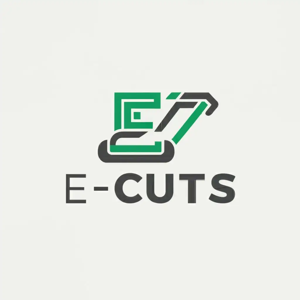 a logo design,with the text "E-Cuts", main symbol:Lawnmower,Moderate,clear background