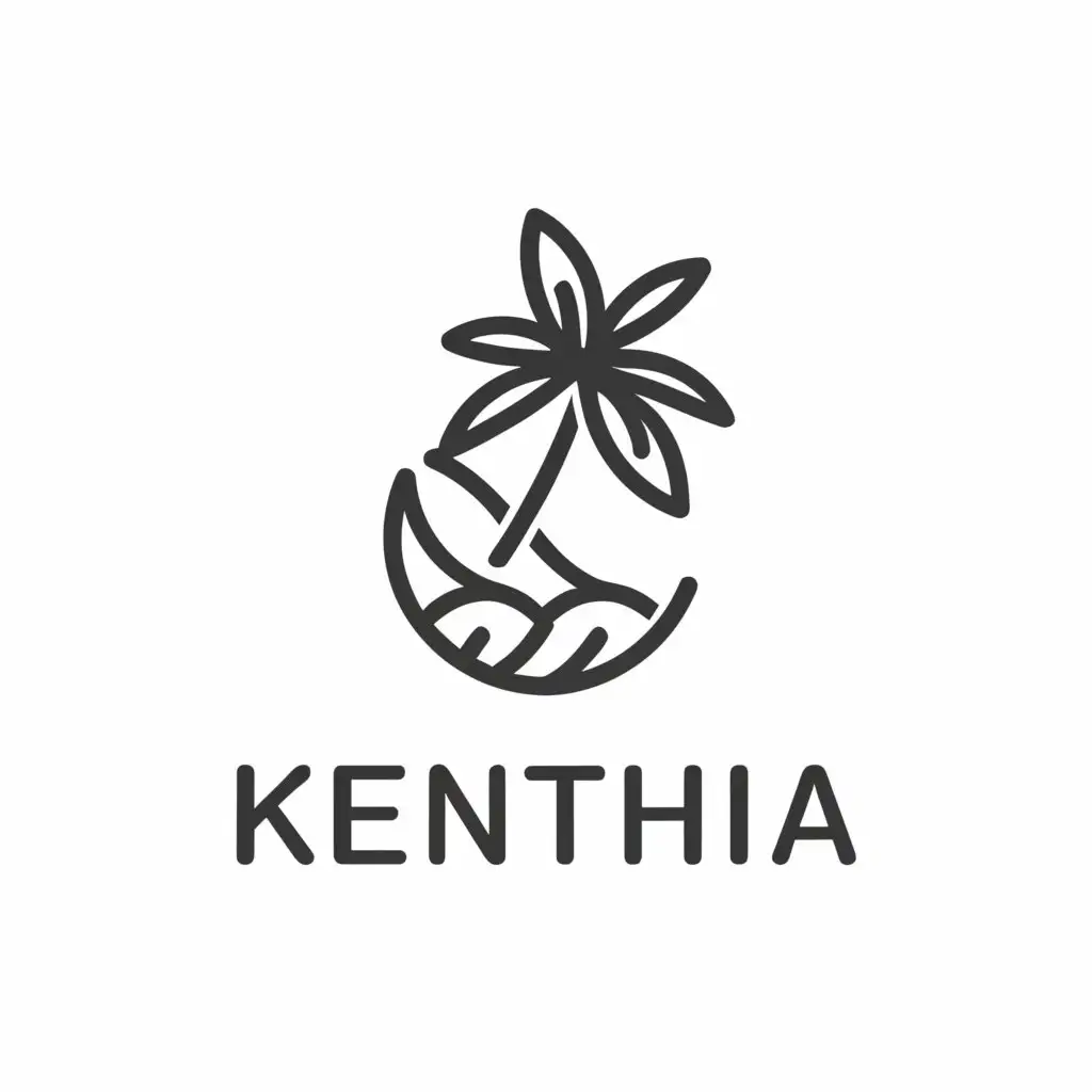 a logo design,with the text "Kenthia", main symbol:Palm Tree,Moderate,be used in Real Estate industry,clear background