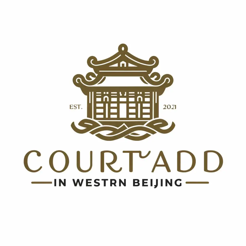 a logo design,with the text "Courtyard in Western Beijing", main symbol:Ancient Chinese-style courtyard,Moderate,be used in Travel industry,clear background